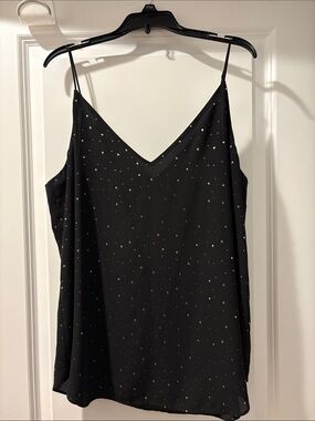 Express Camisole Black with Gold Dot Print